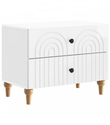 vidaXL Bedside Cabinet with Drawer High Gloss White 62 x 34.5 x 48 cm