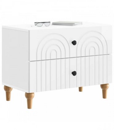 vidaXL Bedside Cabinet with Drawer High Gloss White 62 x 34.5 x 48 cm