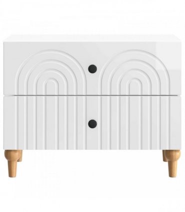 vidaXL Bedside Cabinet with Drawer High Gloss White 62 x 34.5 x 48 cm