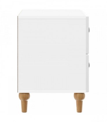vidaXL Bedside Cabinet with Drawer High Gloss White 62 x 34.5 x 48 cm