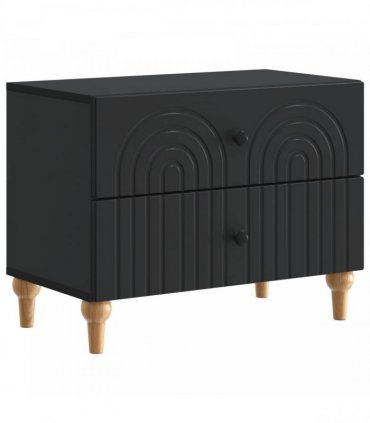 vidaXL Bedside Cabinet Black 62 x 34.5 x 48 cm Engineered Wood