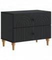 vidaXL Bedside Cabinet Black 62 x 34.5 x 48 cm Engineered Wood