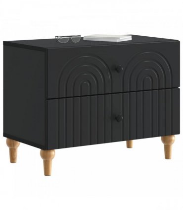 vidaXL Bedside Cabinet Black 62 x 34.5 x 48 cm Engineered Wood