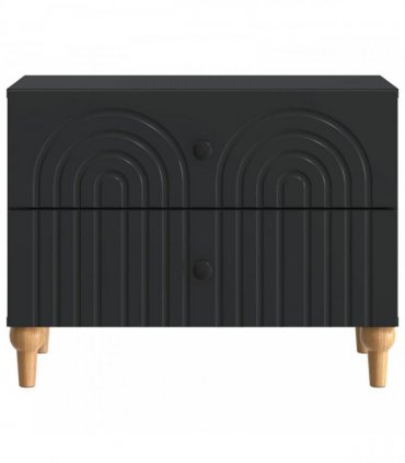 vidaXL Bedside Cabinet Black 62 x 34.5 x 48 cm Engineered Wood
