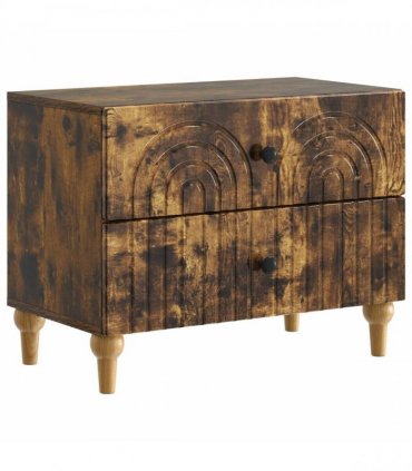 vidaXL Bedside Cabinet Smoked Oak 62 x 34.5 x 48 cm Engineered Wood