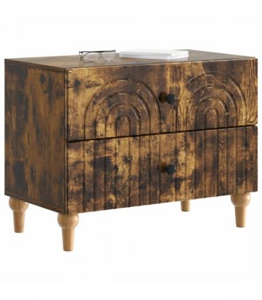 vidaXL Bedside Cabinet Smoked Oak 62 x 34.5 x 48 cm Engineered Wood