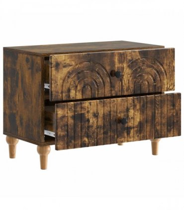 vidaXL Bedside Cabinet Smoked Oak 62 x 34.5 x 48 cm Engineered Wood