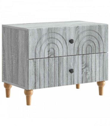 vidaXL Bedside Cabinet Grey Sonoma 62 x 34.5 x 48 cm Engineered Wood