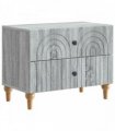 vidaXL Bedside Cabinet Grey Sonoma 62 x 34.5 x 48 cm Engineered Wood