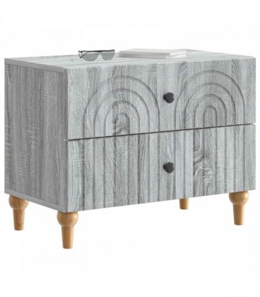 vidaXL Bedside Cabinet Grey Sonoma 62 x 34.5 x 48 cm Engineered Wood