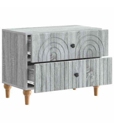 vidaXL Bedside Cabinet Grey Sonoma 62 x 34.5 x 48 cm Engineered Wood