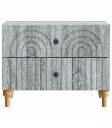 vidaXL Bedside Cabinet Grey Sonoma 62 x 34.5 x 48 cm Engineered Wood