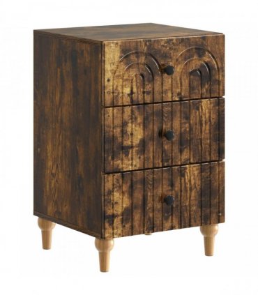 vidaXL Bedside Cabinet Smoked Oak 43x 41 x 66.5 cm Engineered Wood