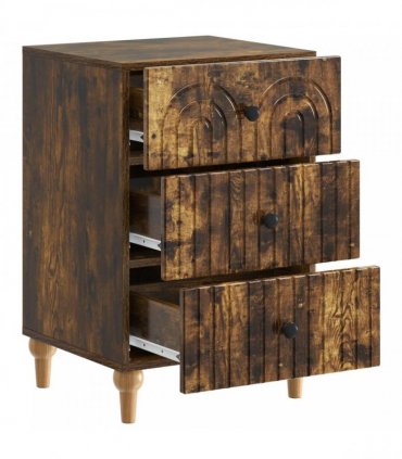 vidaXL Bedside Cabinet Smoked Oak 43x 41 x 66.5 cm Engineered Wood