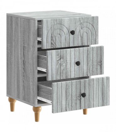 vidaXL Bedside Cabinet Grey Sonoma 43x 41 x 66.5 cm Engineered Wood