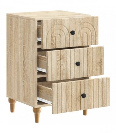 vidaXL Bedside Cabinet Sonoma Oak 43x 41 x 66.5 cm Engineered Wood