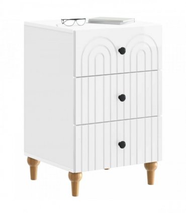 vidaXL Bedside Cabinet with Drawer High Gloss White 43x 41 x 66.5 cm