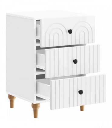 vidaXL Bedside Cabinet with Drawer High Gloss White 43x 41 x 66.5 cm