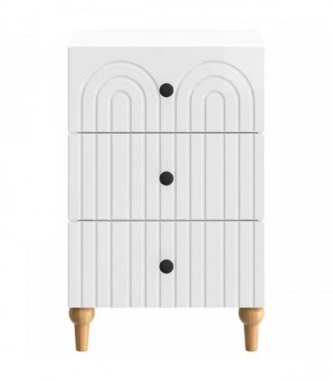 vidaXL Bedside Cabinet with Drawer High Gloss White 43x 41 x 66.5 cm