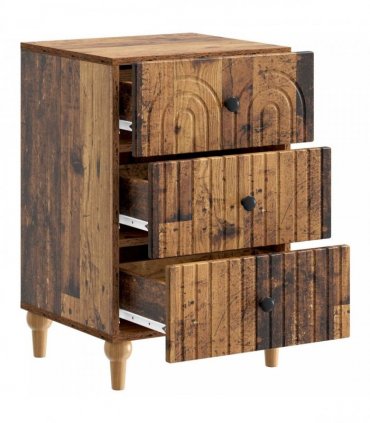 vidaXL Bedside Cabinet Old Wood 43x 41 x 66.5 cm Engineered Wood