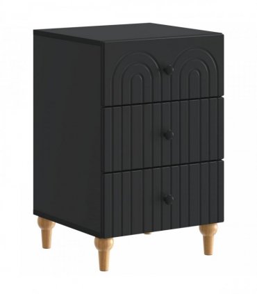 vidaXL Bedside Cabinet Black 43x 41 x 66.5 cm Engineered Wood