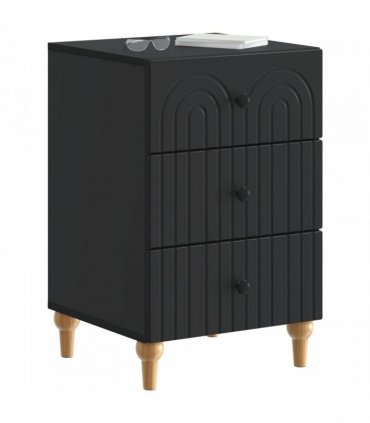 vidaXL Bedside Cabinet Black 43x 41 x 66.5 cm Engineered Wood