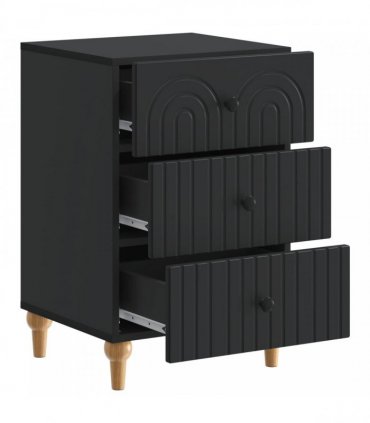 vidaXL Bedside Cabinet Black 43x 41 x 66.5 cm Engineered Wood