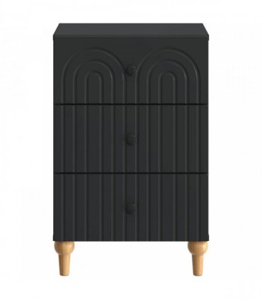 vidaXL Bedside Cabinet Black 43x 41 x 66.5 cm Engineered Wood