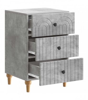vidaXL Bedside Cabinet Concrete Grey 43x 41 x 66.5 cm Engineered Wood
