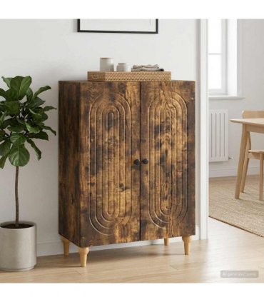 vidaXL Sideboard Smoked Oak 66 x 34.5 x 90 cm Engineered Wood — V0672158116