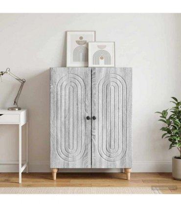 vidaXL Sideboard Grey Sonoma 66 x 34.5 x 90 cm Engineered Wood — V0672158117