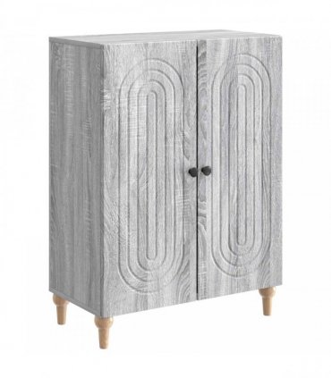vidaXL Sideboard Grey Sonoma 66 x 34.5 x 90 cm Engineered Wood — V0672158117