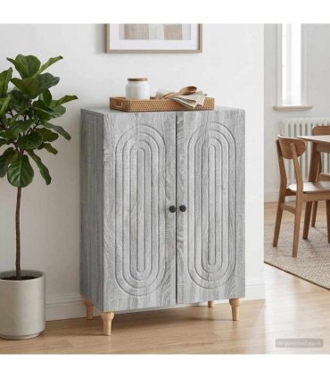 vidaXL Sideboard Grey Sonoma 66 x 34.5 x 90 cm Engineered Wood — V0672158117