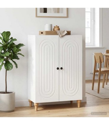 vidaXL Sideboard High Gloss White 66 x 34.5 x 90 cm Engineered Wood — V0672158118