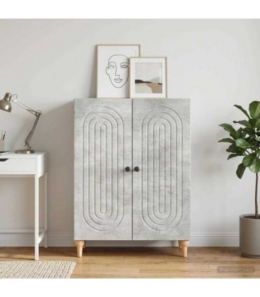 vidaXL Sideboard Concrete Grey 66 x 34.5 x 90 cm Engineered Wood — V0672158119