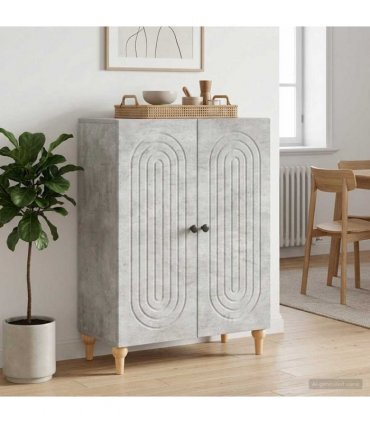 vidaXL Sideboard Concrete Grey 66 x 34.5 x 90 cm Engineered Wood — V0672158119