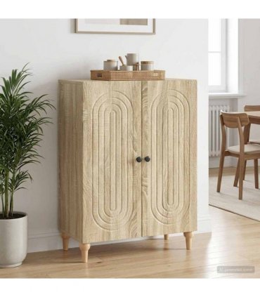 vidaXL Sideboard Sonoma Oak 66 x 34.5 x 90 cm Engineered Wood — V0672158121