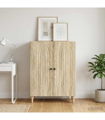 vidaXL Sideboard Sonoma Oak 66 x 34.5 x 90 cm Engineered Wood — V0672158121
