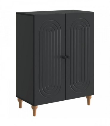 vidaXL Sideboard Black 66 x 34.5 x 90 cm Engineered Wood — V0672158123