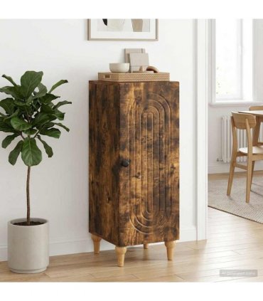 vidaXL Sideboard Smoked Oak 33 x 34.5 x 90 cm Engineered Wood — V0672158126