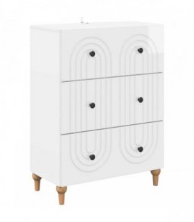 vidaXL Drawer Cabinet High Gloss White 66 x 34.5 x 90 cm — V0672158132