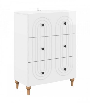 vidaXL Drawer Cabinet High Gloss White 66 x 34.5 x 90 cm — V0672158132
