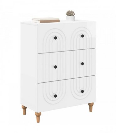 vidaXL Drawer Cabinet High Gloss White 66 x 34.5 x 90 cm — V0672158132
