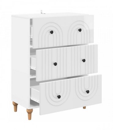 vidaXL Drawer Cabinet High Gloss White 66 x 34.5 x 90 cm — V0672158132