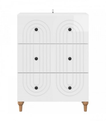 vidaXL Drawer Cabinet High Gloss White 66 x 34.5 x 90 cm — V0672158132