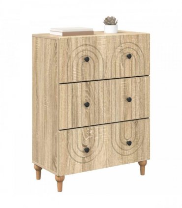 vidaXL Drawer Cabinet Sonoma Oak 66 x 34.5 x 90 cm Engineered Wood — V0672158133