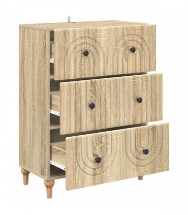 vidaXL Drawer Cabinet Sonoma Oak 66 x 34.5 x 90 cm Engineered Wood — V0672158133