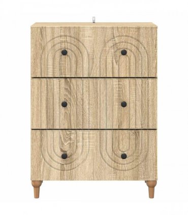 vidaXL Drawer Cabinet Sonoma Oak 66 x 34.5 x 90 cm Engineered Wood — V0672158133