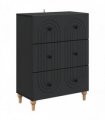 vidaXL Drawer Cabinet Black 66 x 34.5 x 90 cm Engineered Wood — V0672158134