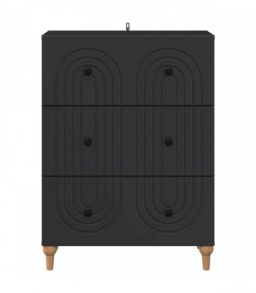 vidaXL Drawer Cabinet Black 66 x 34.5 x 90 cm Engineered Wood — V0672158134
